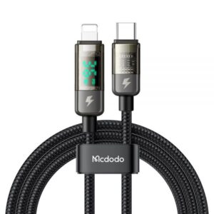 Mcdodo Digital Display Type-C To Lightning 1.8M Auto Power Off 36W PD Charging & data sync Cable