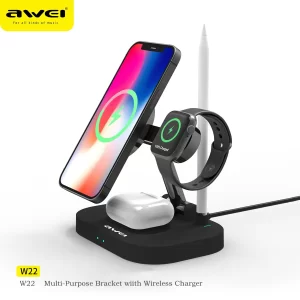 Awei W22 Foldable 4-in-1 Wireless Charger Fast Charging Bracket