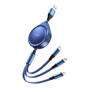 REMAX Drip Series 15W Retractable 3-in-1 Fast Charging Cable (RC-C018)