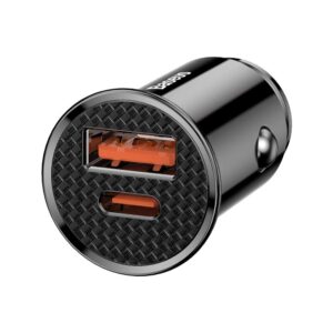 Baseus Circular Plastic A+C 30W PPS Car Charger Black