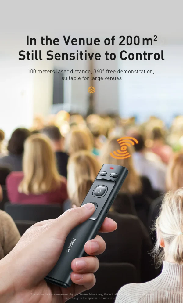 Baseus Orange Dot Wireless Laser Presenter for Presentations - Image 3