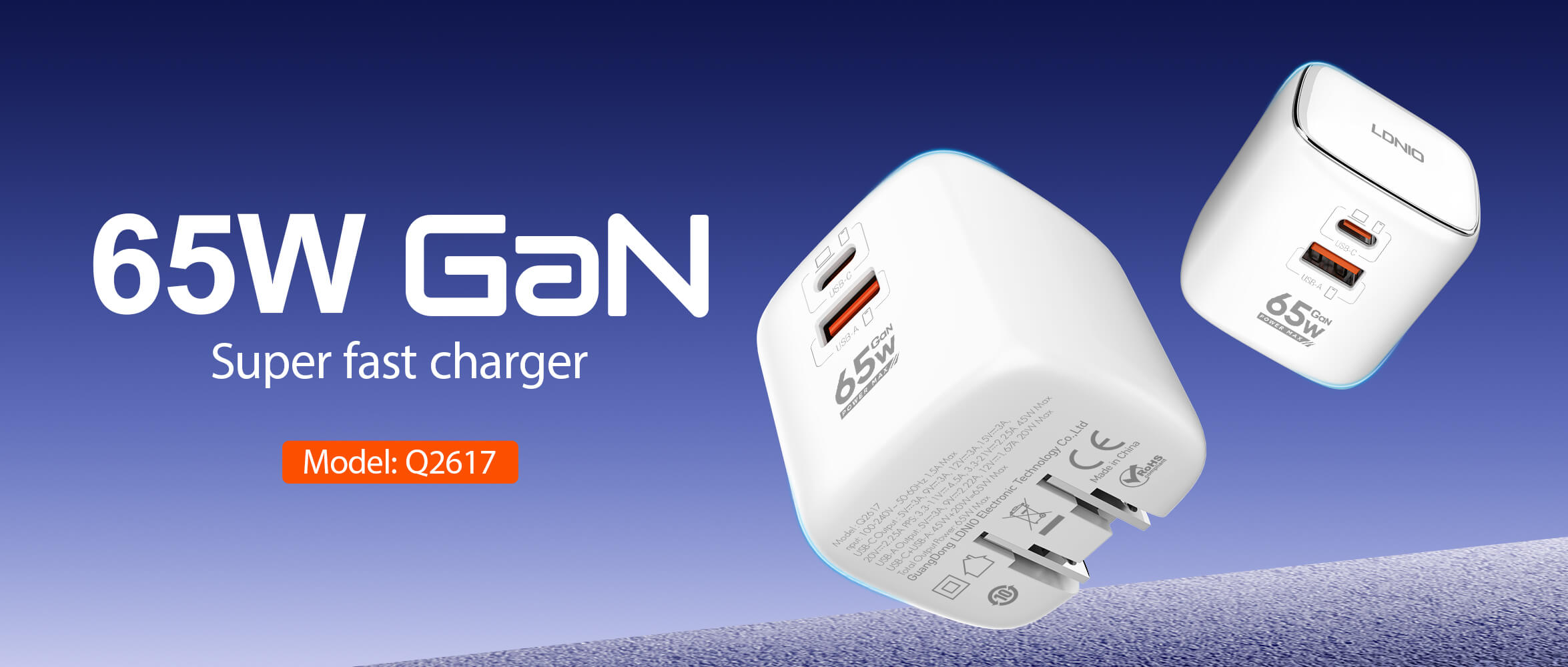 LDNIO Q2617 65W GaN PD Charger US Socket - Image 2