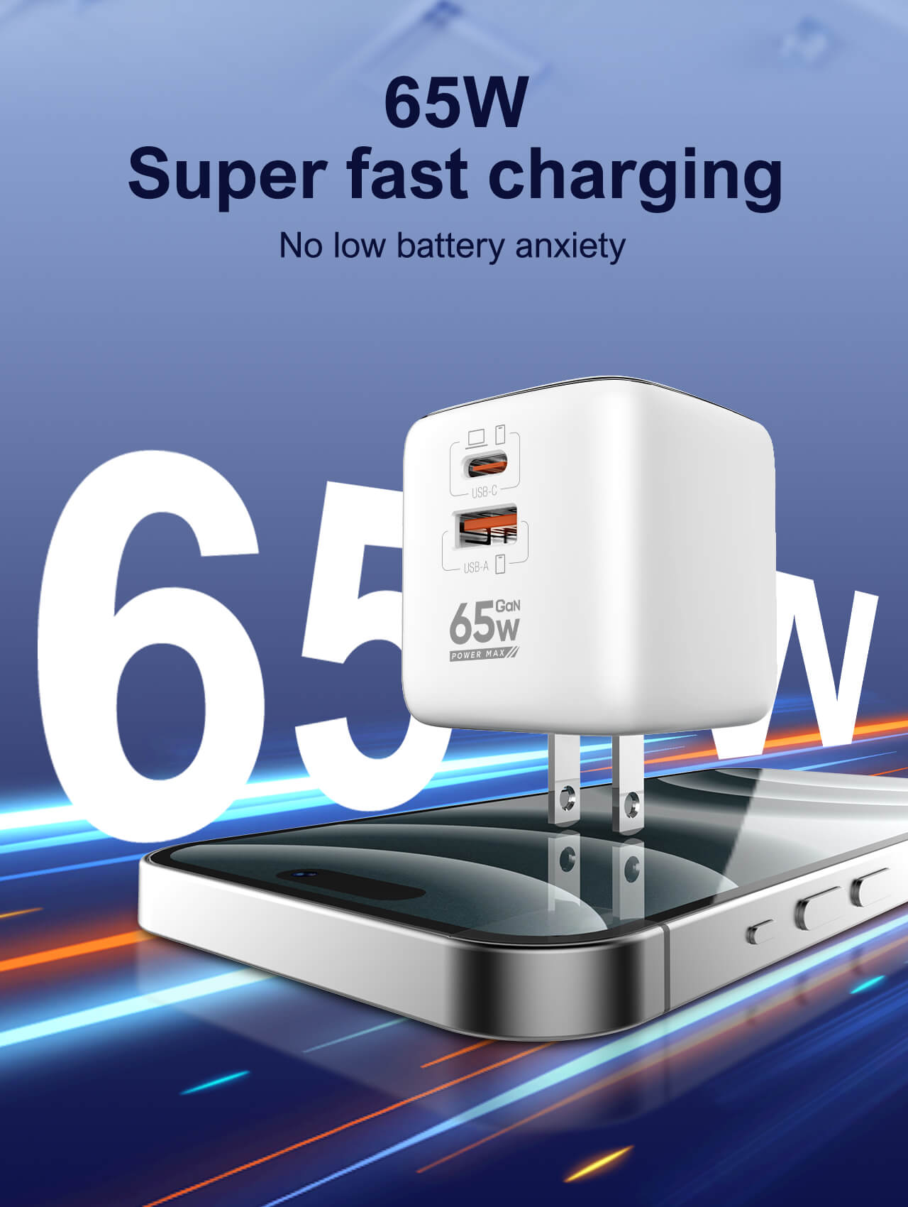 LDNIO Q2617 65W GaN PD Charger US Socket - Image 3