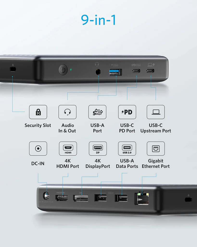 Anker PowerExpand 9-in-1 USB-C PD Docking Station (A8349) - Image 2