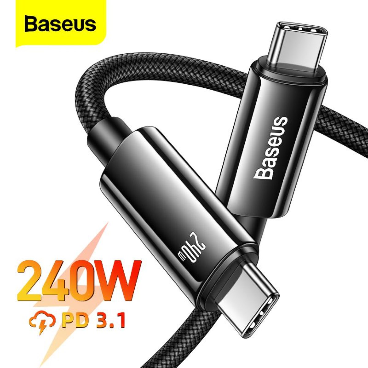 Baseus 240W Tungsten Gold Fast Charge Data Cable Type-C to Type-C