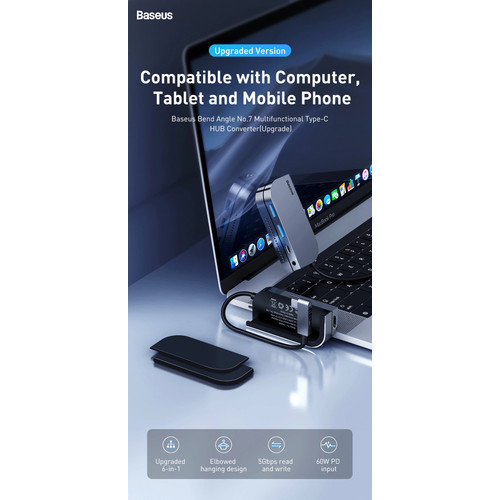 Baseus Bend Angle No.7 Multifunctional Type-C HUB - Image 2