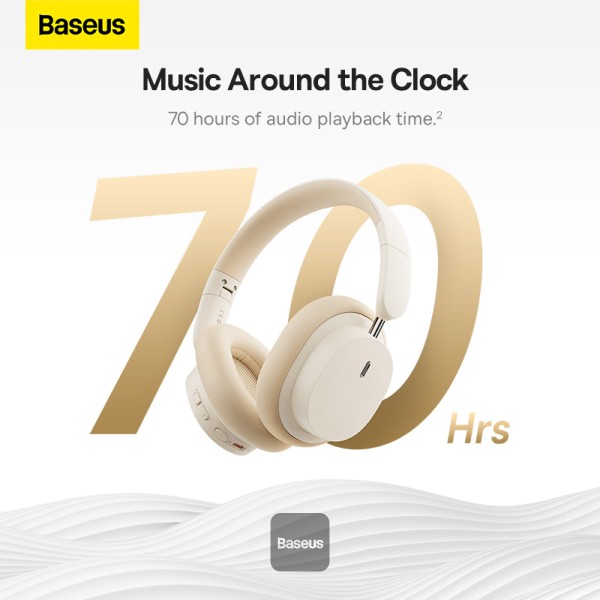 Baseus Bowie D05 Wireless Headphone Bluetooth 5.3 Earphone HIFI Stereo Headset 40mm Driver Foldable Over Ear Headphone 70H Time - Image 5