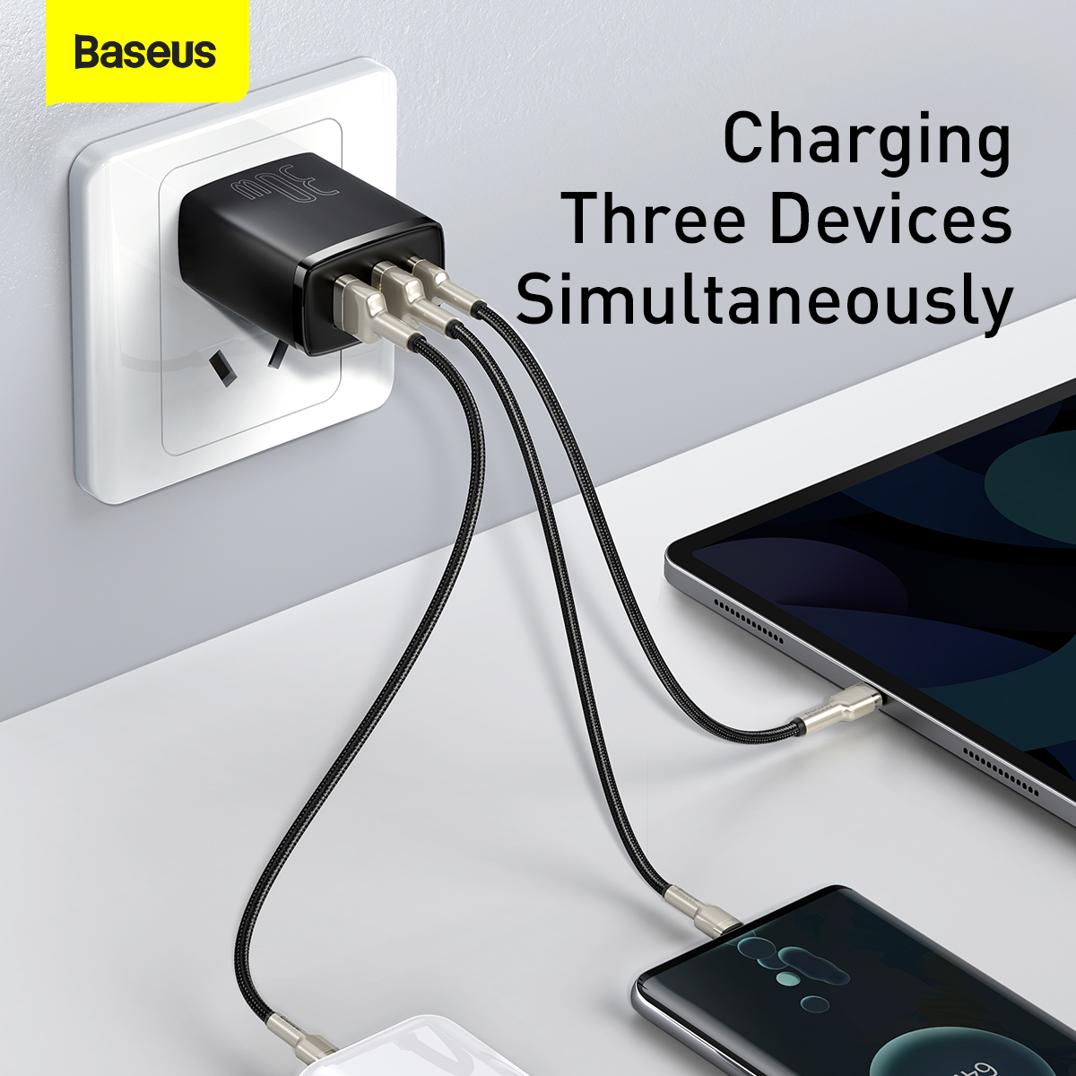 Baseus Compact Quick Charger 2U+C 30W EU Black - Image 5