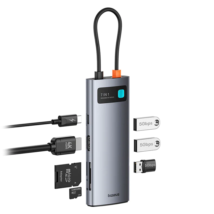Baseus 4K@60Hz 7-Port USB-C Hub Metal Gleam Series