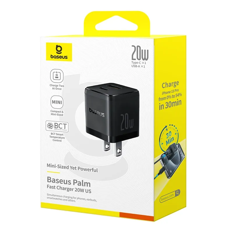 Baseus Palm Series 20W Dual Output PD Fast Charger