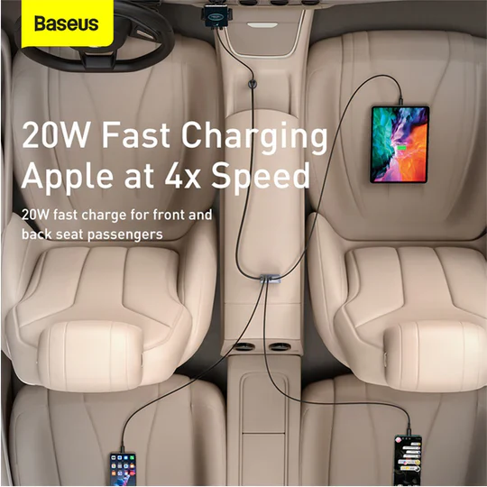 Baseus Share Together 3x USB / USB Type C Car charger 120W - Image 4