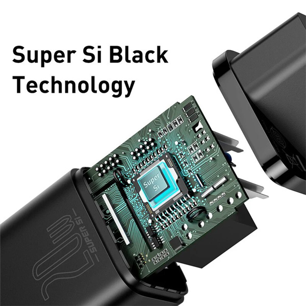 Baseus Super Si Quick Charger 1C 20W CN Sets Black - Image 2