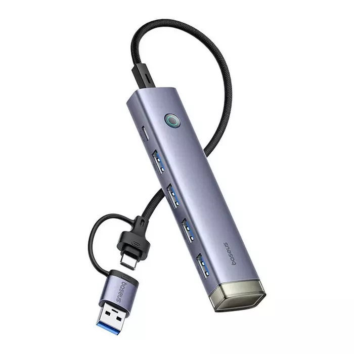 Baseus UltraJoy 4 in 1 Hub Air USB-A & USB-C to 4xUSB3.0+USB-C Gray