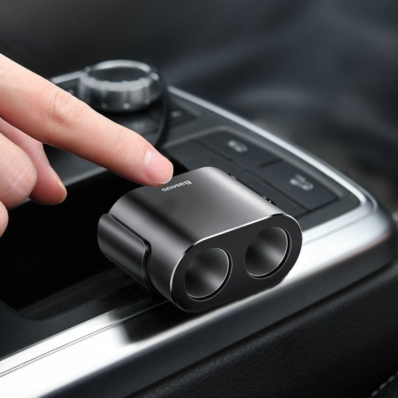 Baseus Splitter Car Charger with High Efficiency one-to-two Cigarette Lighter - Image 2