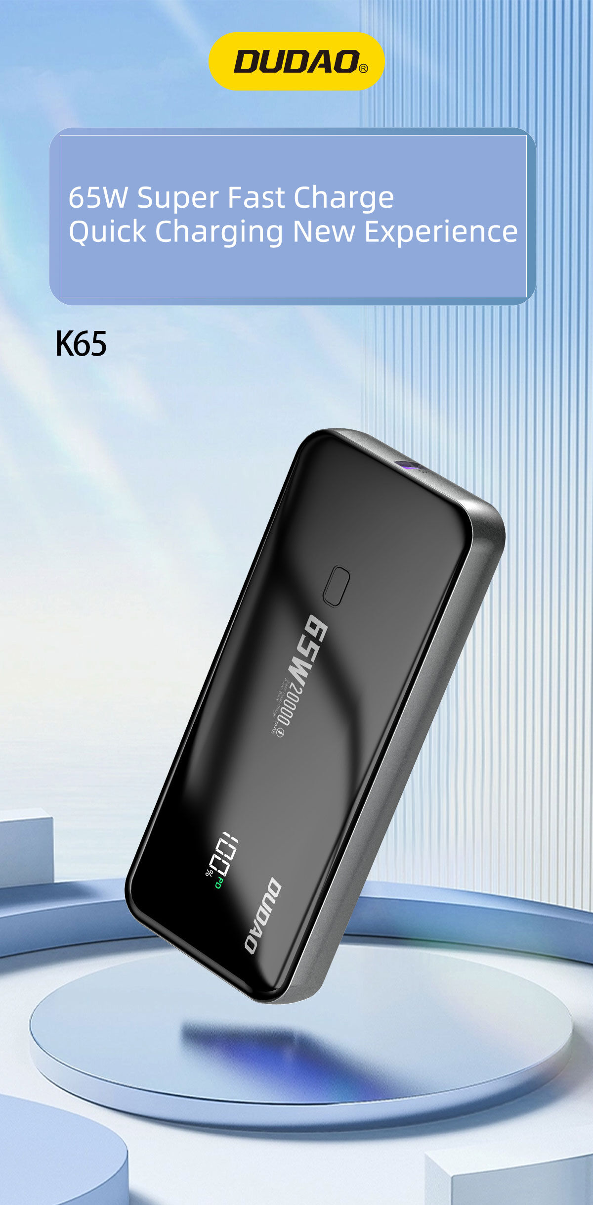 DUDAO 20000MAH 65W PD POWER BANK K65 - Image 2