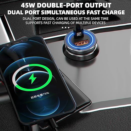 DUDAO 45W Fully Compatible PD+QC5.0 Fast Car Charger (R4Max upgrade) - Image 2