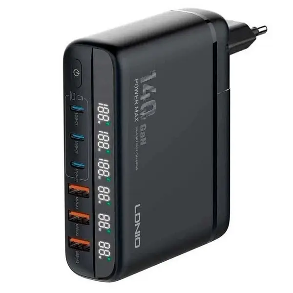 LDNIO A6140C 140W GaN Desktop Charger 6-Port Fast Charging