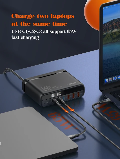 LDNIO A6140C 140W GaN Desktop Charger 6-Port Fast Charging - Image 7