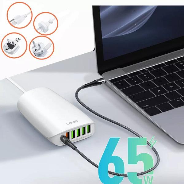 LDNIO A6573C 65W GaN Desktop Charger Multi-Port USB-C - Image 3