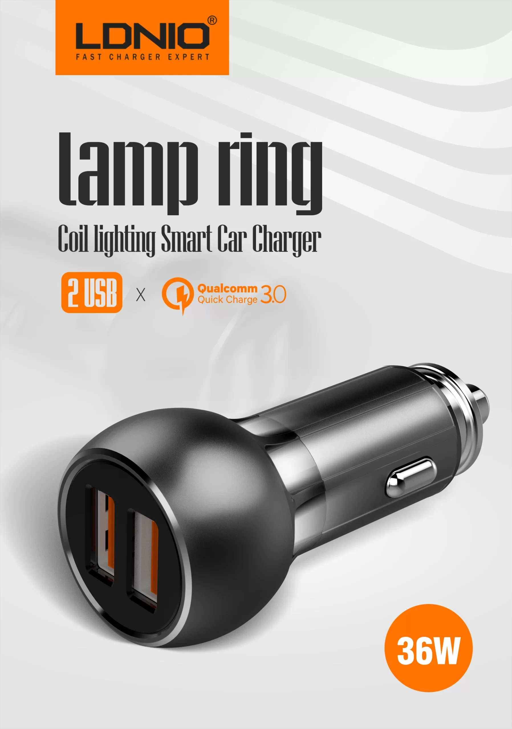 LDNIO C503Q 36W Dual USB Car Charger QC 3.0 Fast Charging - Image 3