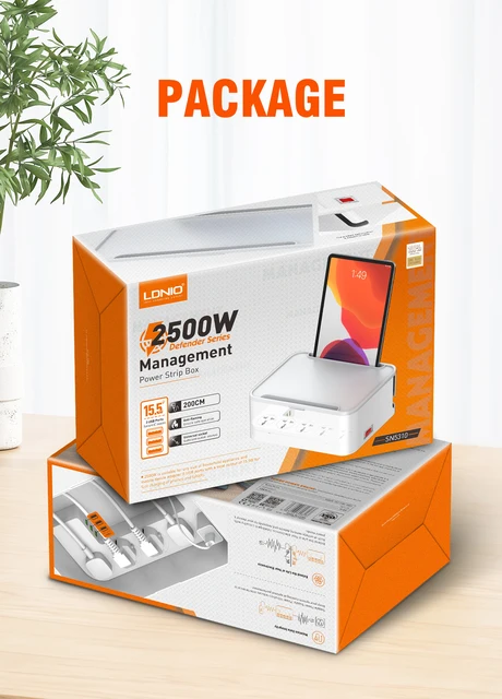 LDNIO SN5310W Power Socket Box 2500W Multi-Outlet Cord Organizer - Image 5