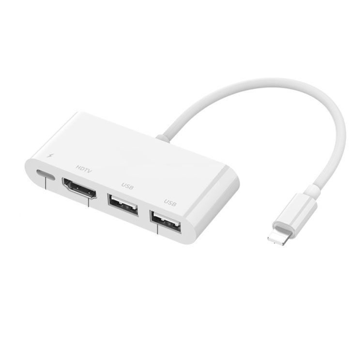 Onten 75216 4in1 Lightning To Dual USB, HDMI & Type C Hub For iPhone IPAD