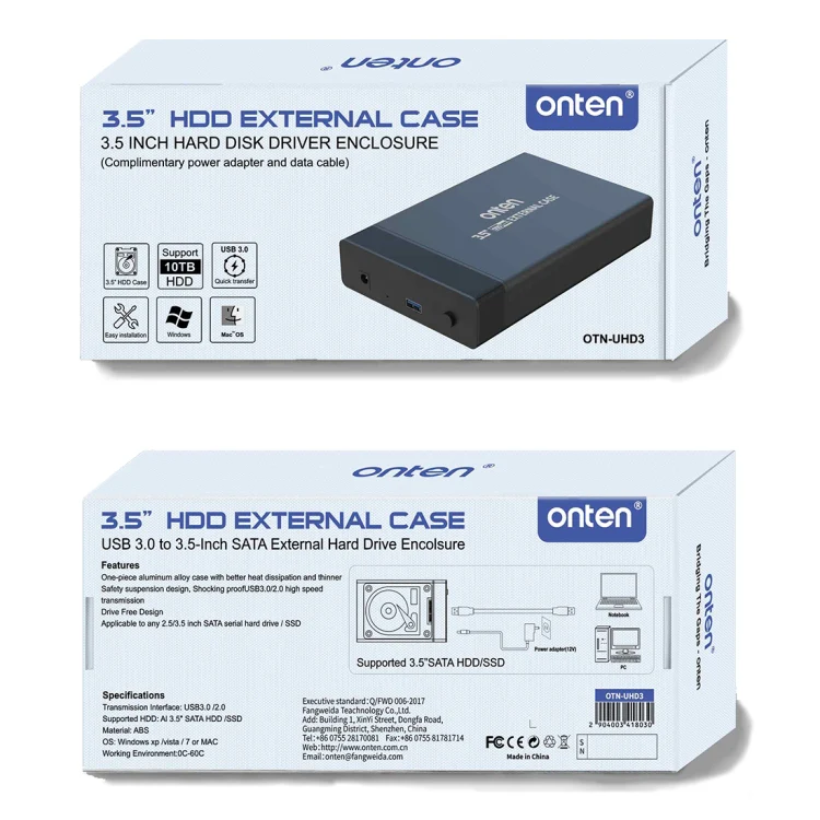 Onten UHD3 3.5 inch USB3.0 HDD External Hard Drive Enclosure - Image 4