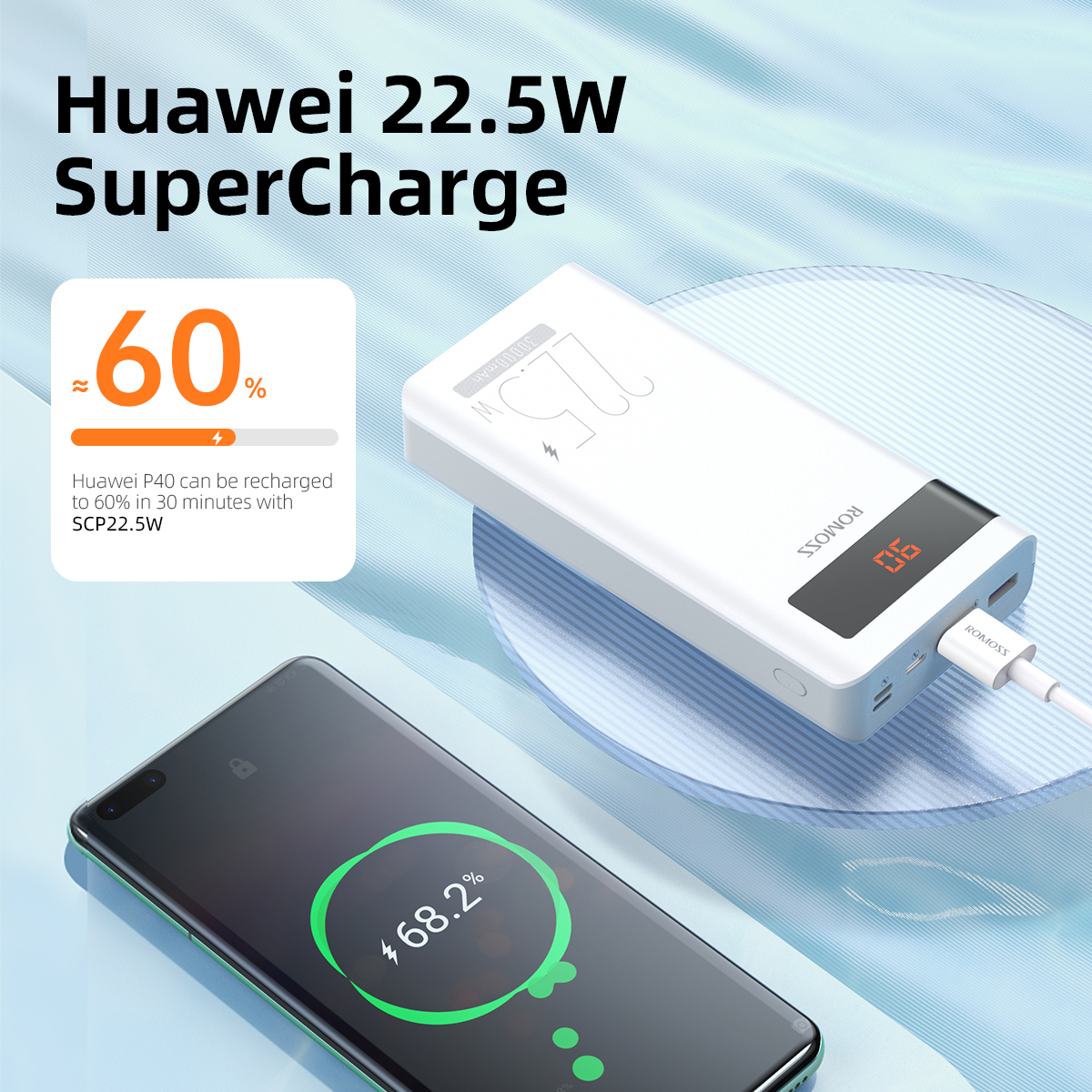 ROMOSS Sense 8PF 30000mAh Power Bank 22.5W Fast Charger - Image 2