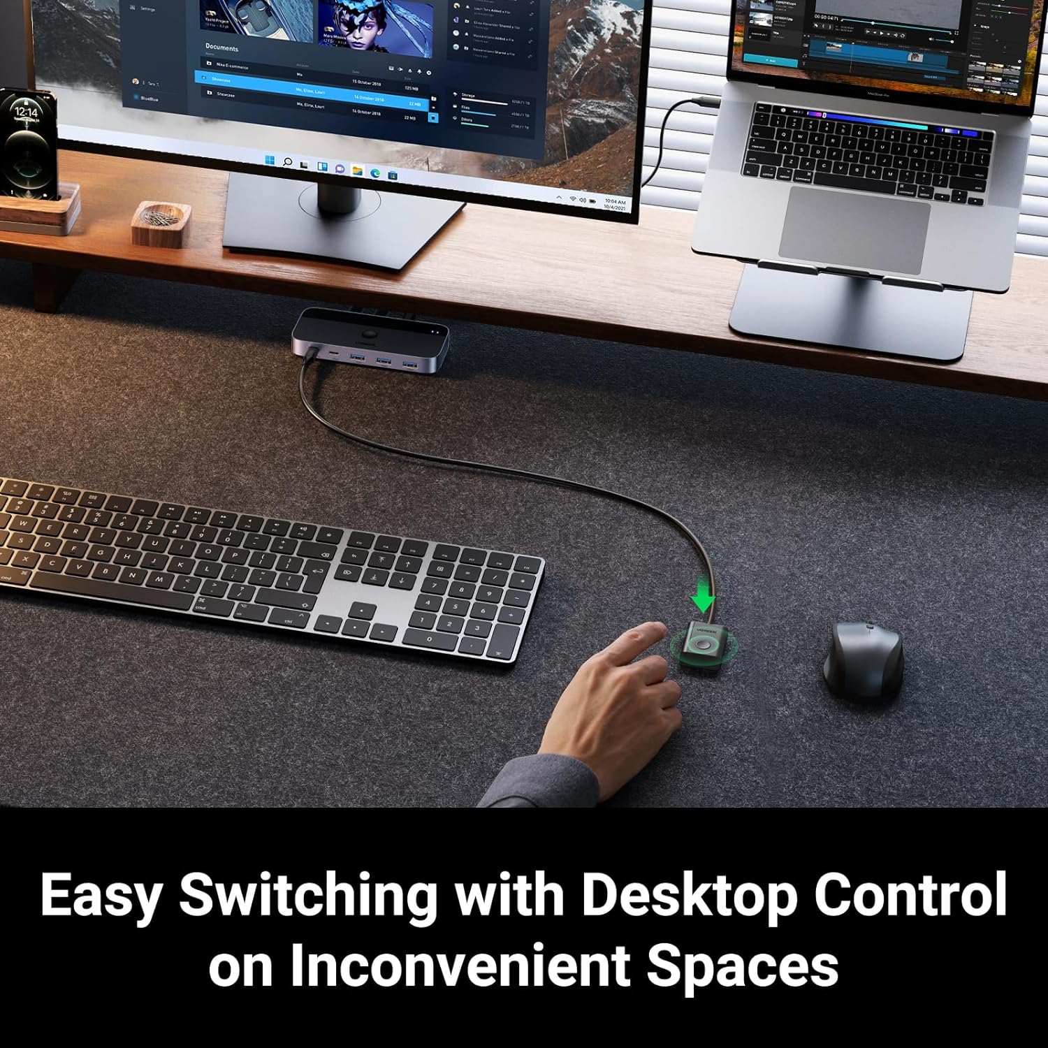 UGREEN USB 3.0 4-Port Sharing Switch with 2 USB Cables (15705) - Image 5