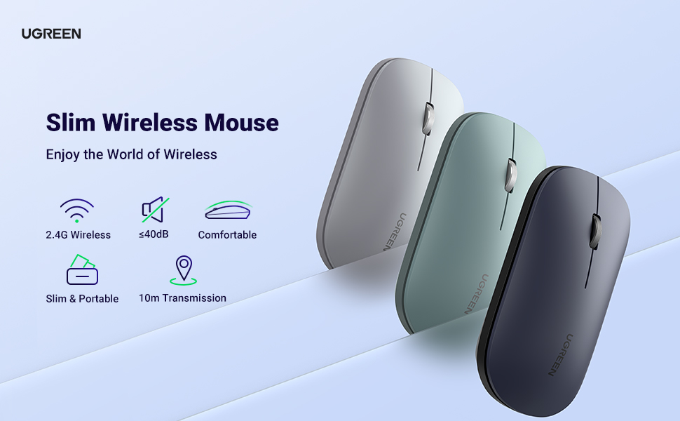 Ugreen Portable Ultra Silent Wireless Mouse 2.4G 90372 - Image 4