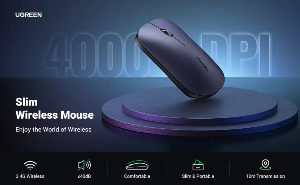 Ugreen Portable Ultra Silent Wireless Mouse 2.4G 90372 - Image 6