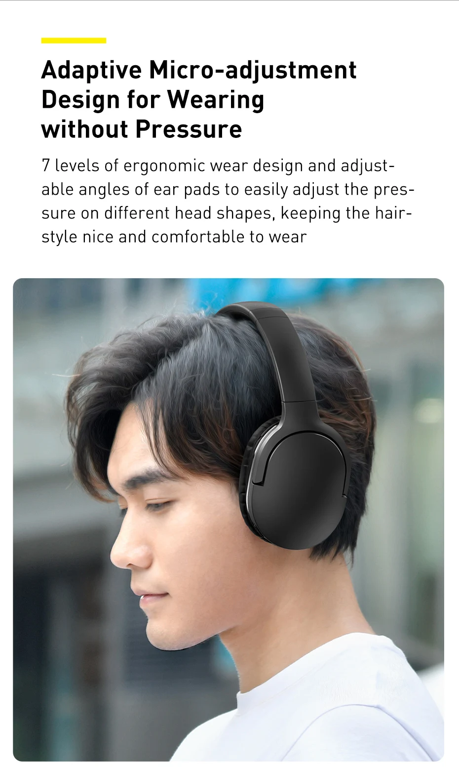 Baseus D02 Pro Wireless Headphones Bluetooth V5.3 Black - Image 4