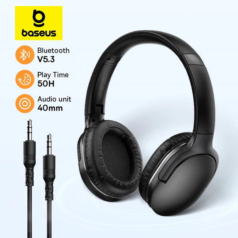 Baseus D02 Pro Wireless Headphones Bluetooth V5.3 Black - Image 2
