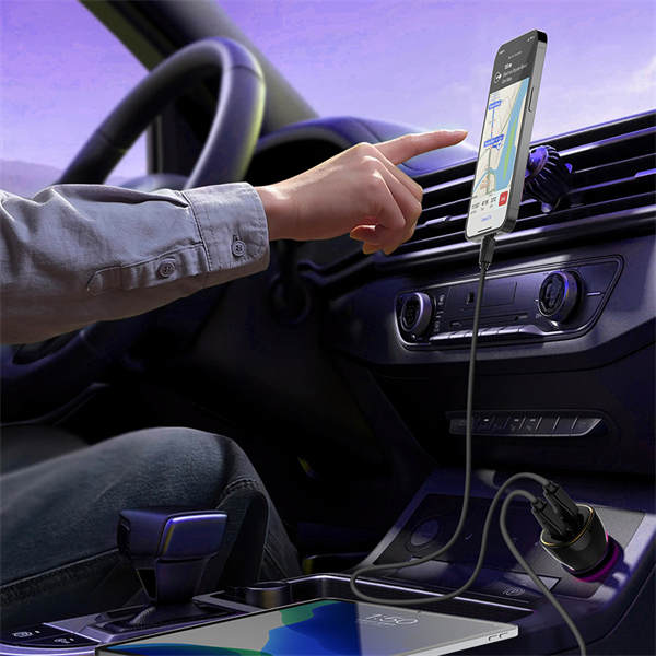 LDNIO C104 60W Dual USB-C Car Charger Super Fast PD Charging - Image 4