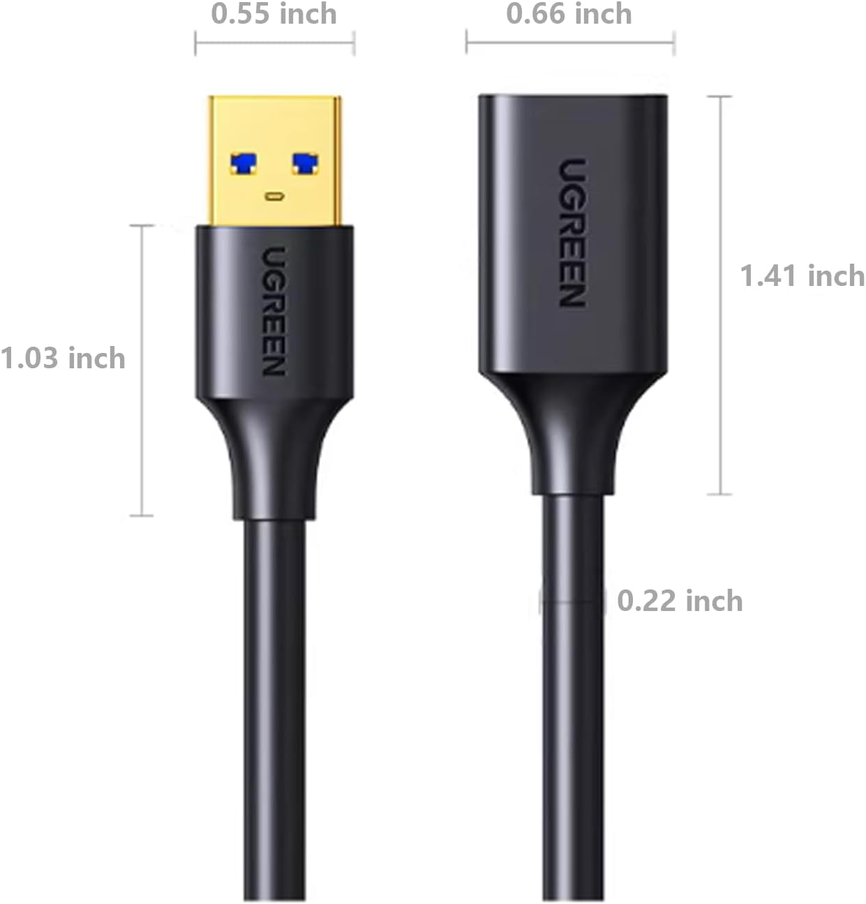 UGREEN USB 3.0 Male to Female Extension Cable 3m (30127) - Image 2